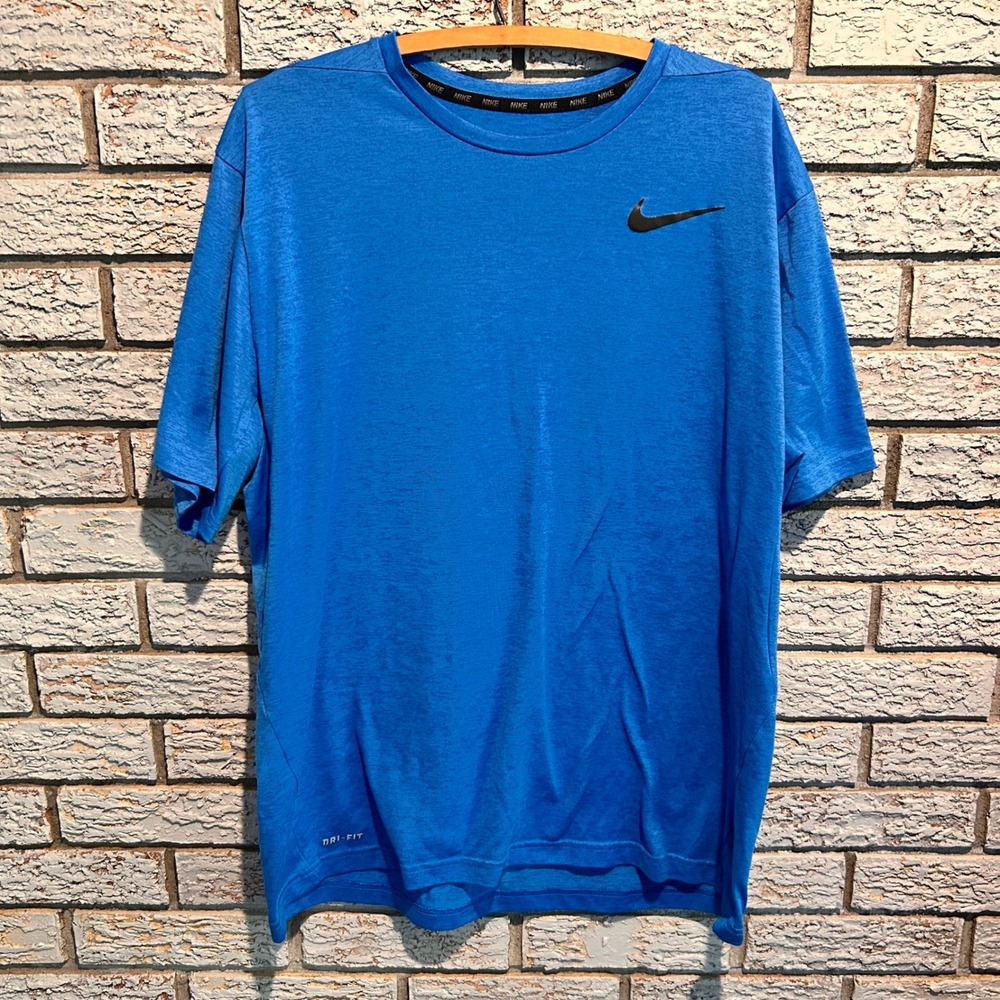 Nike Mens Dri-FIT Short Sleeve Training Shirt Blue Heathered XL